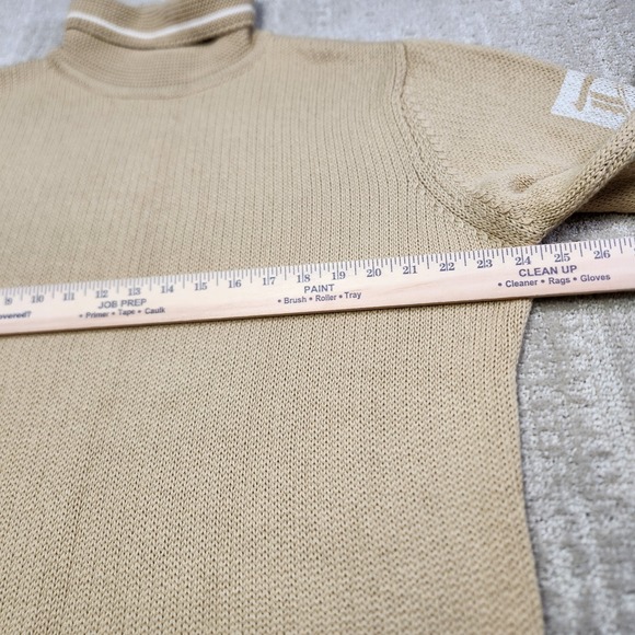 Diesel Sweater Men XL Wool Blend Chunky Knit Turtleneck Grandpa Beige Heavy - Picture 7 of 11